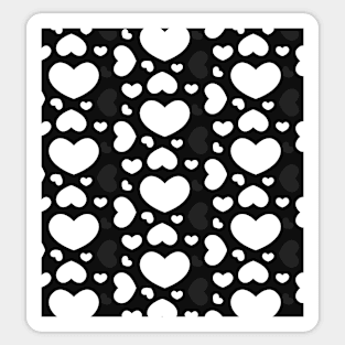 White, black and grey hearts pattern Sticker